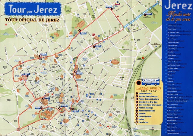 carte de Jerez - visiter Jerez